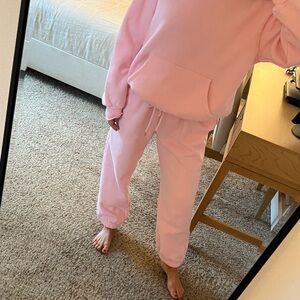 Pink Hoodie and Sweatpants Set